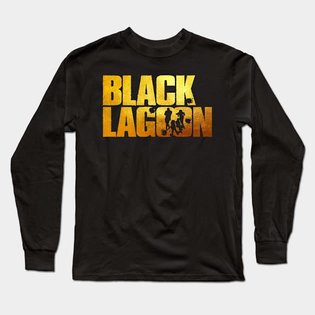 Black Lagoon Logo Gold Long Sleeve T-Shirt by mediokerstudio_